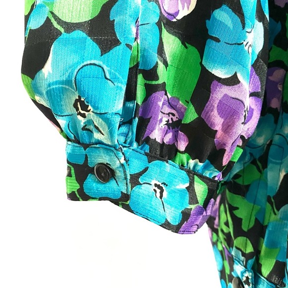 Argenti Boutique Blue + Purple Floral Blouse - Picture 7 of 9